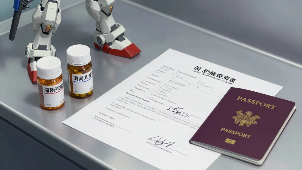 Close up of prescription bottles and doctor's letter