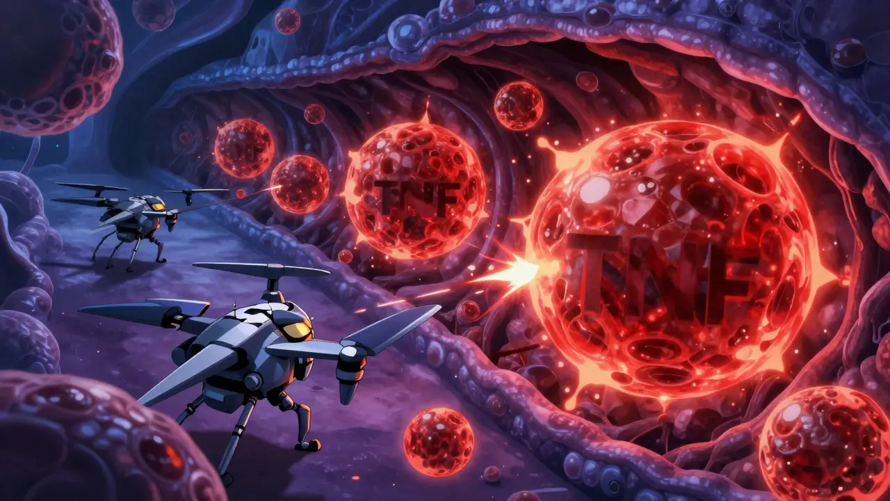 Mechanical drones neutralizing inflammation particles