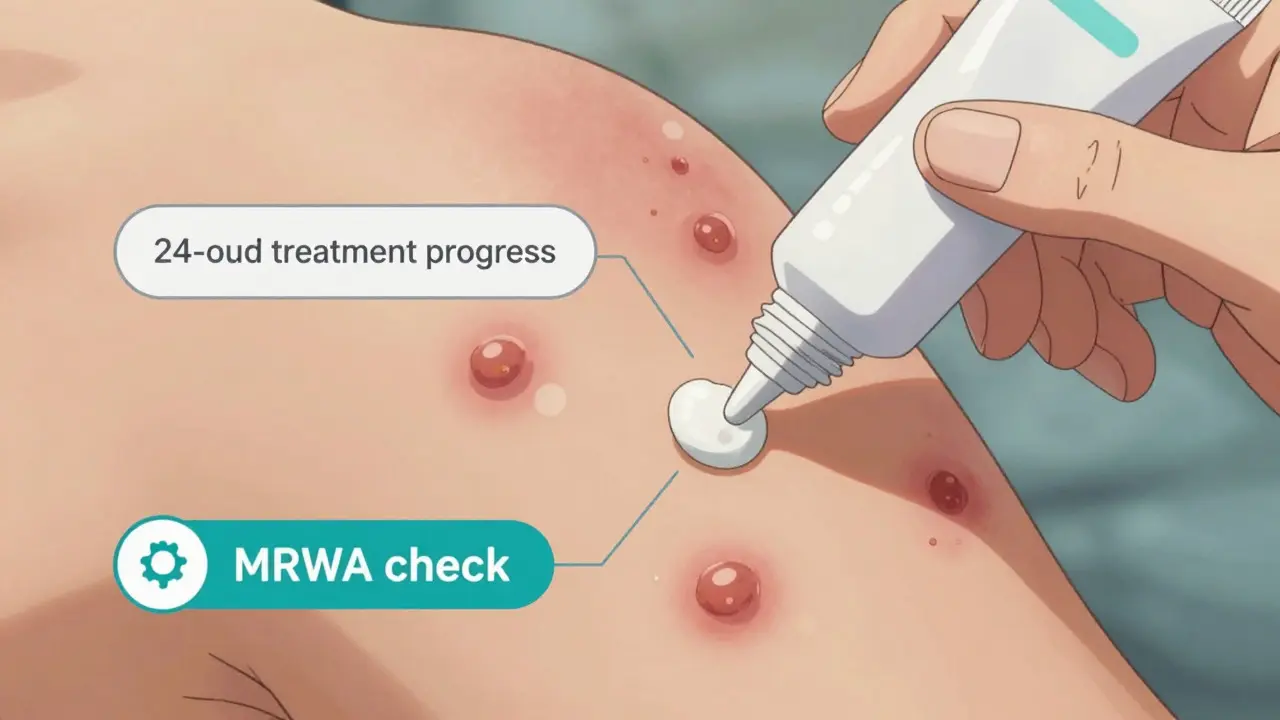 Application of topical antibiotic for impetigo treatment
