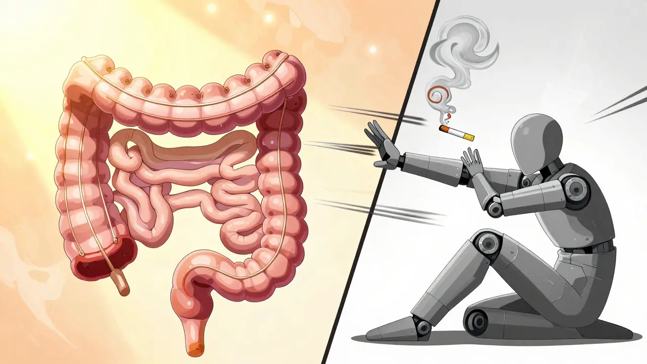 Conceptual art showing healthy gut reinforced with fiber